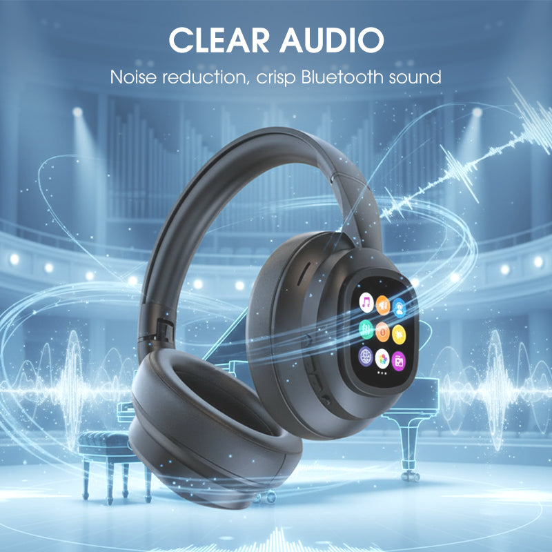 🎧50% de réduction! ✨ Casque Bluetooth IA - Écran LCD intelligent et assistant vocal avec qualité sonore premium pour la musique et les appels 📱✨